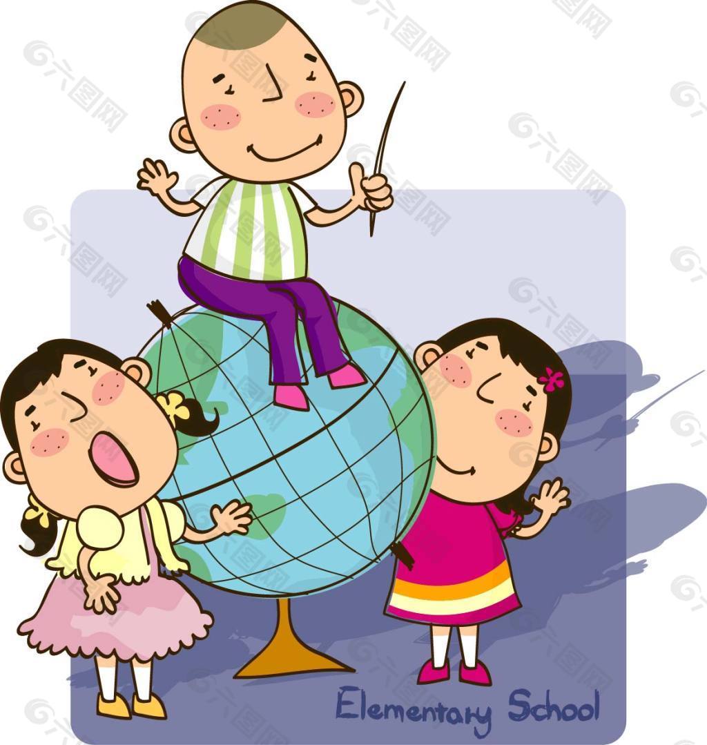 两个快乐的孩子抱着它的大地球 向量例证. 插画 包括有 本质, 绿色, 颜色, 自然, 生态, 愉快, 全球 - 173558730