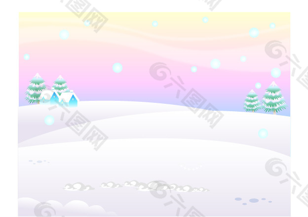 雪景风景画