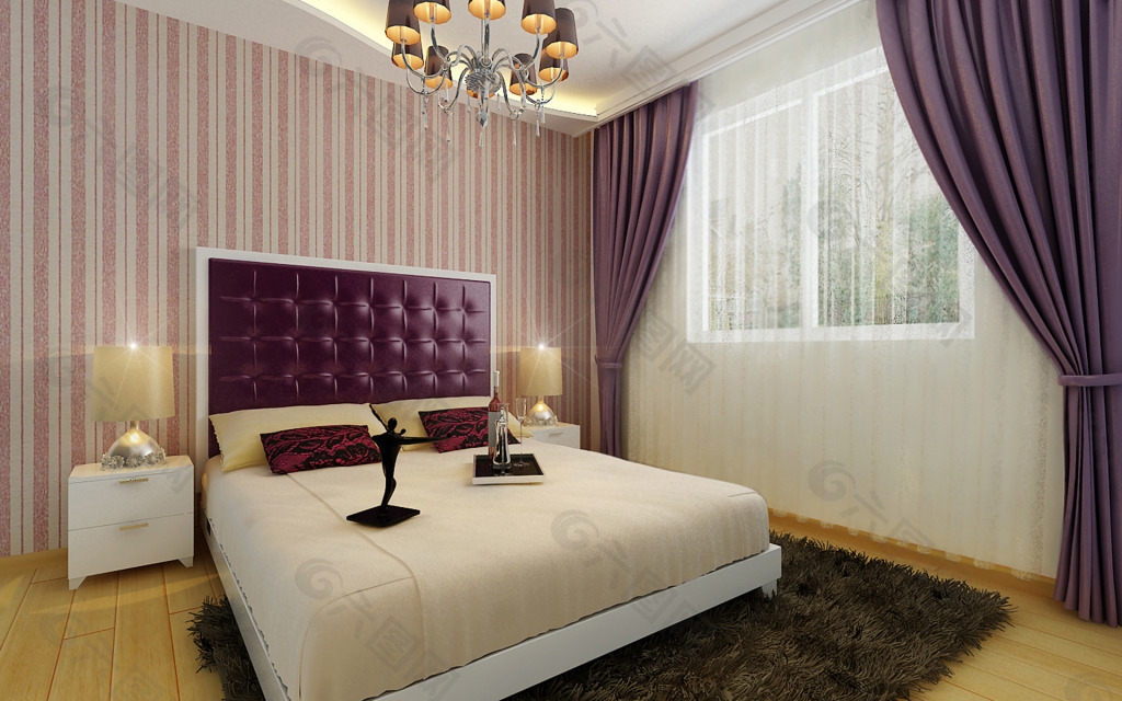紫色卧室