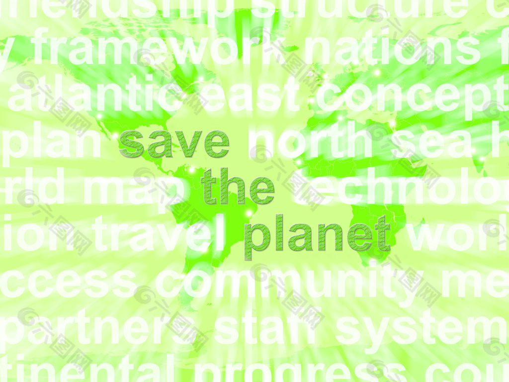 拯救地球的话在绿色显示的回收利用和生态友好的