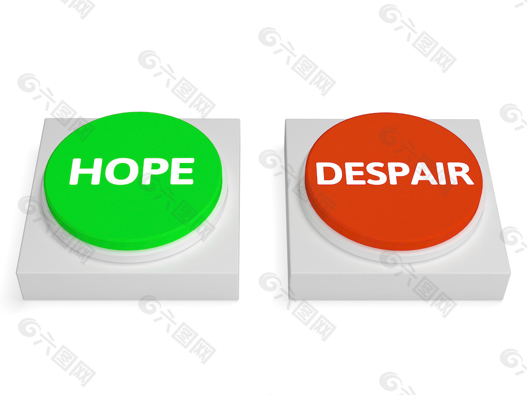 希望的绝望的按钮显示绝望和希望