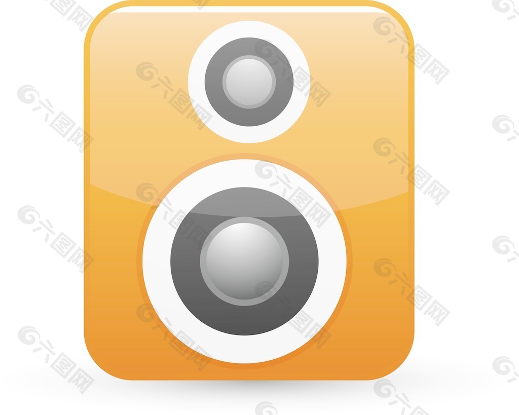 扬声器的橙色Lite媒体图标