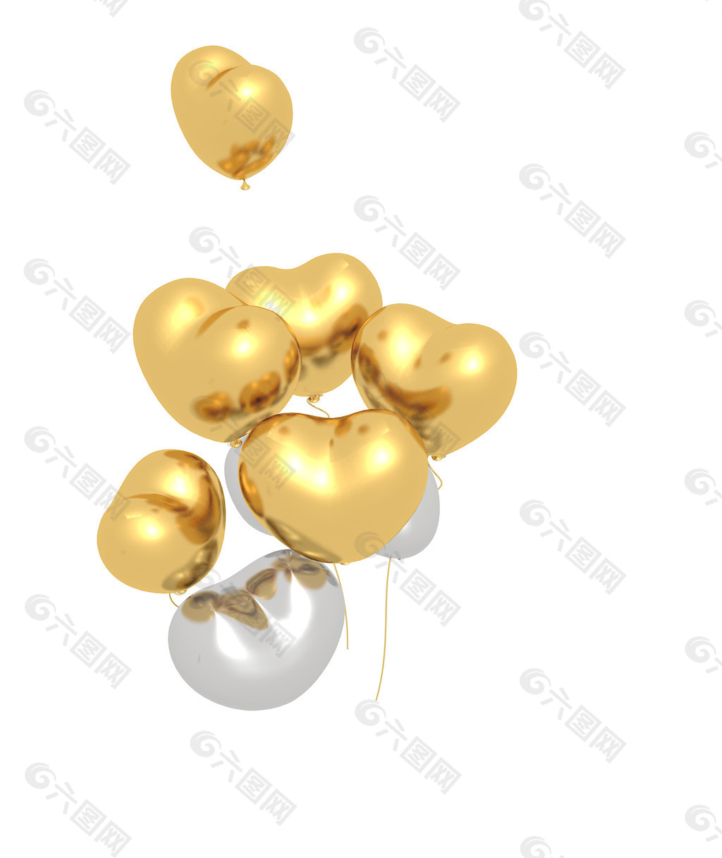 金和银的心气球