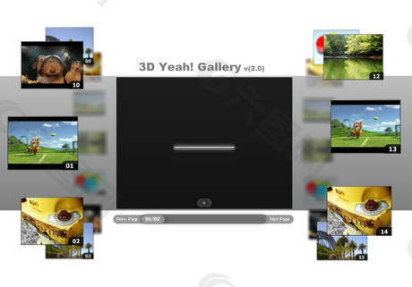 3D视频相册flash+xml素材