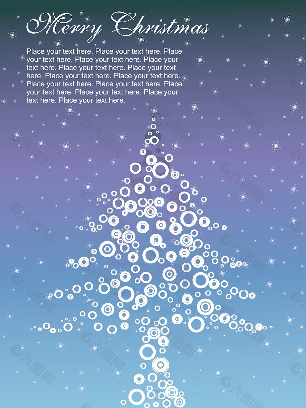 闪烁的圣诞树的星星背景