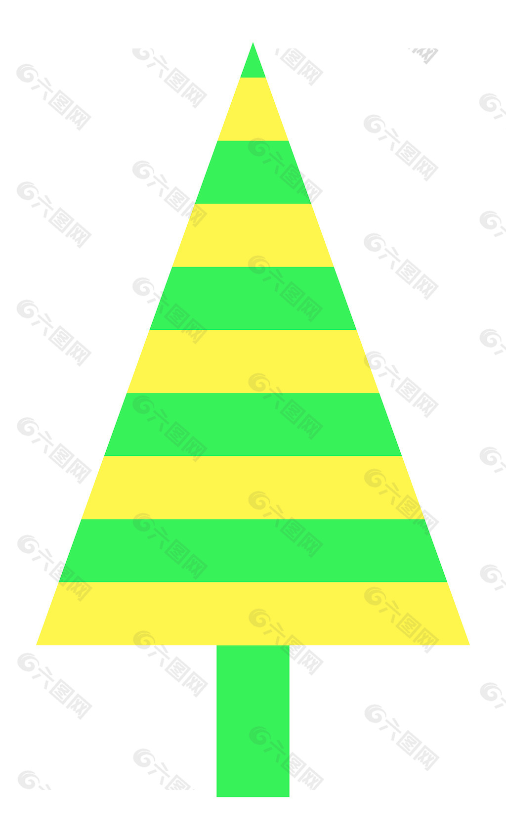 彩色条纹的圣诞树
