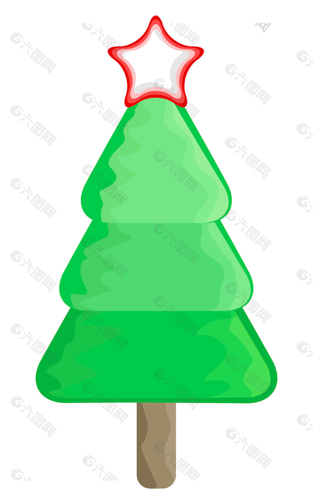圣诞金树顶饰，3d星星装饰装饰设计的圣诞树顶部插画图片素材_ID:428032422-Veer图库