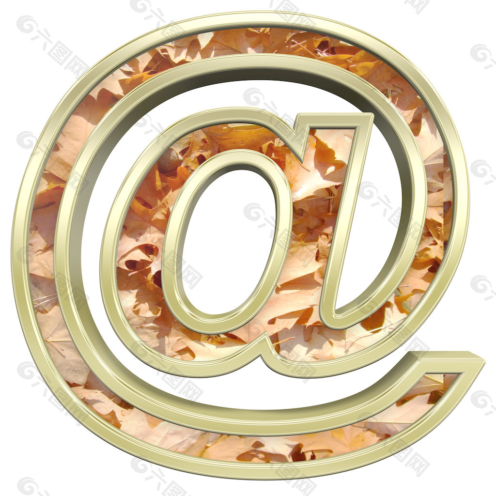 邮件标志从秋天的金色字母集