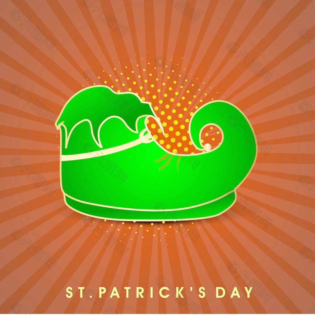 快乐的圣巴特里克节背景与彩虹充满金币传统泥壶装饰的绿色背景
