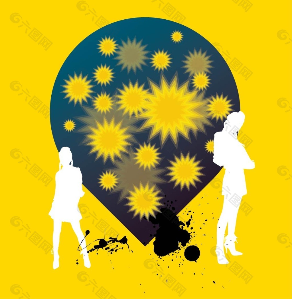 白色人物剪影
