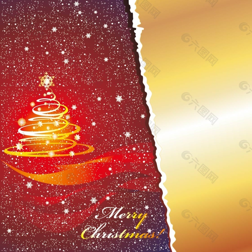 圣诞矢量插图撕纸和圣诞树设计元素素材免费下载(图片编号:2092233)-六图网