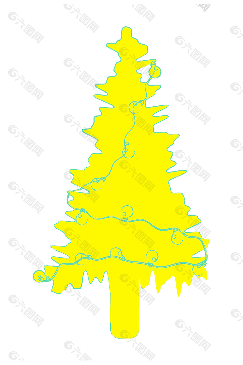 黄色的抽象的圣诞树