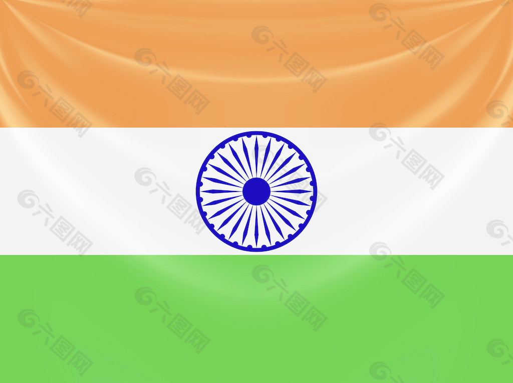 印度的三色旗的窗帘 德雷珀design10插画矢量插图