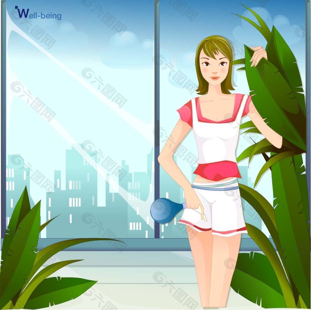 运动美女