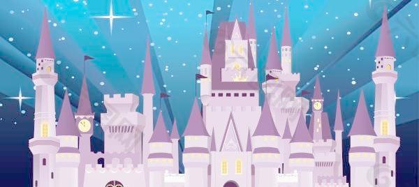 迪士尼梦幻城堡的紫色