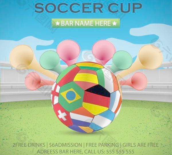 世界杯足球赛的海报的背景