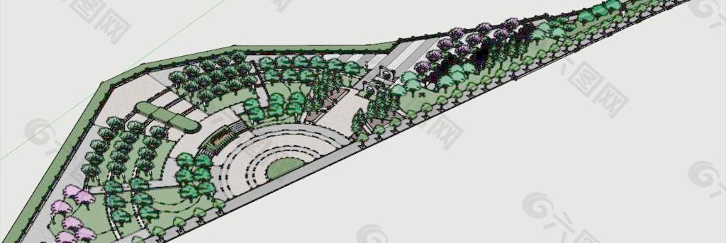 Sketch Up 景观模型---街心公园景观模型