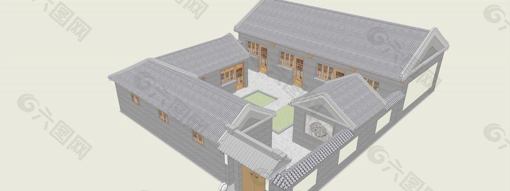 Sketch Up 精品模型---中式四合院住宅