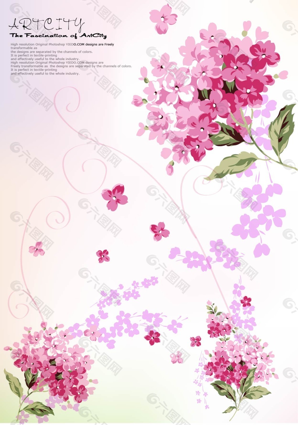 粉嫩花朵背景