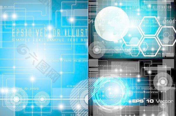 矢量背景的闪存技术主题材料