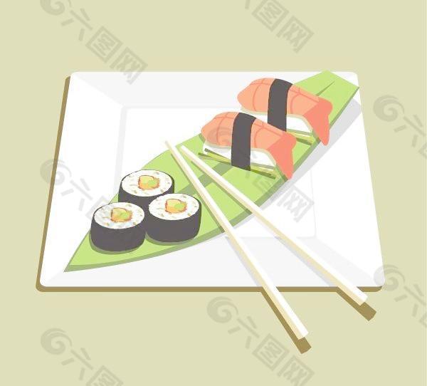 美味的日本寿司矢量素材