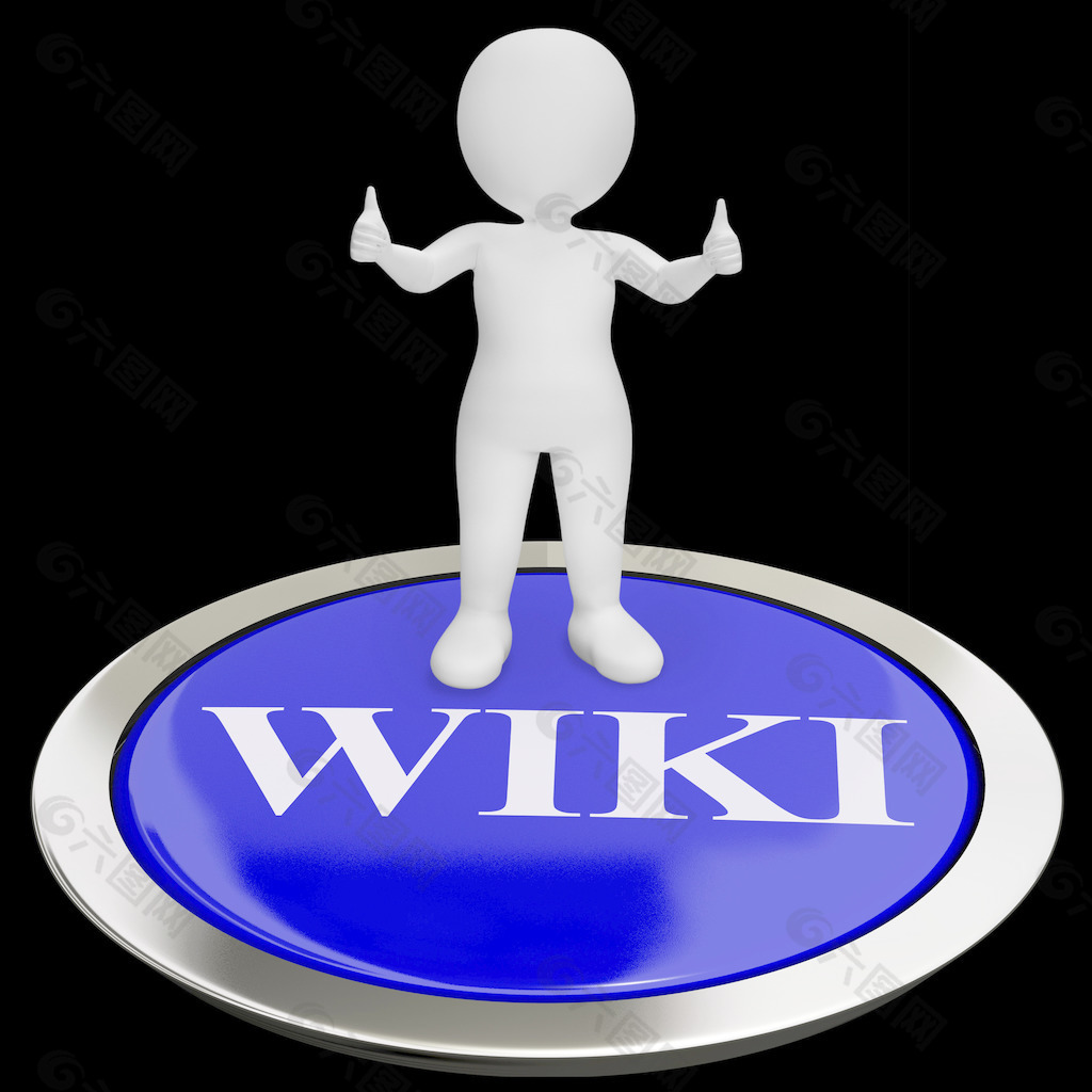 维基按钮显示在线信息或百科全书