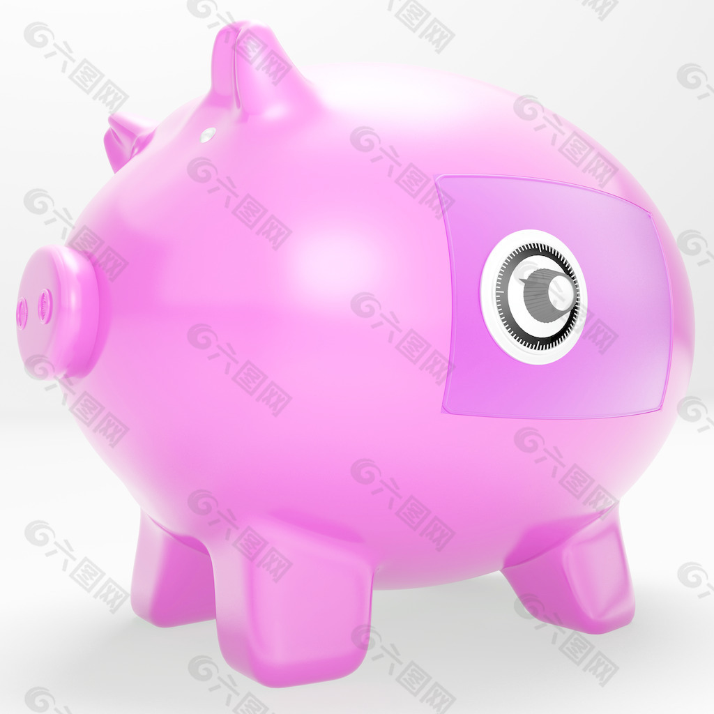 安全的小猪显示安全储蓄紧闭