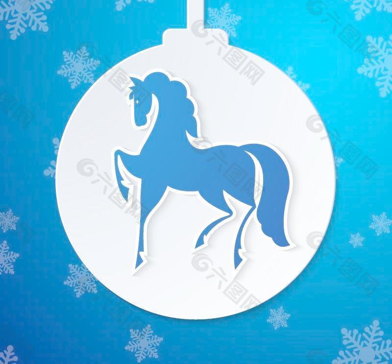 精美的马的圣诞背景矢量素材