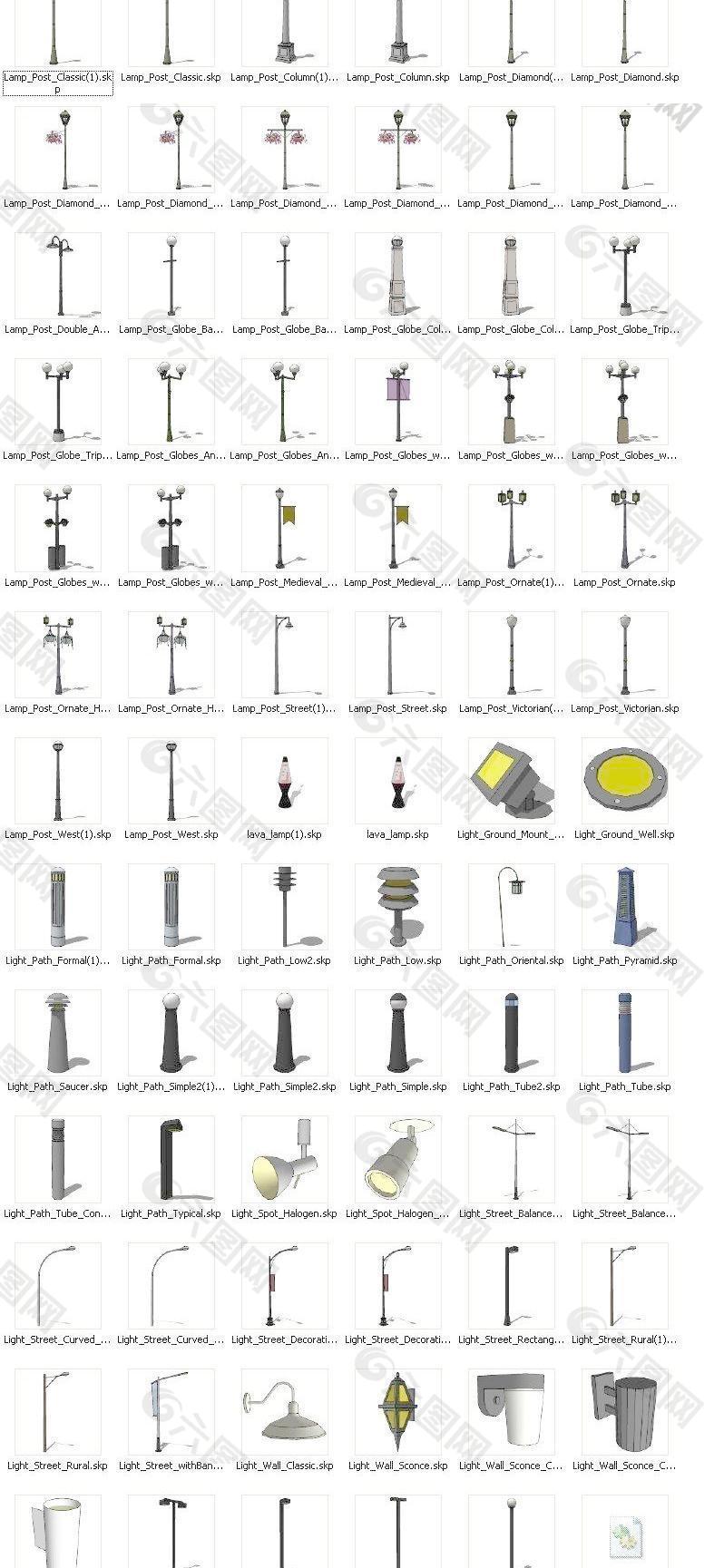 草图大师室外灯具