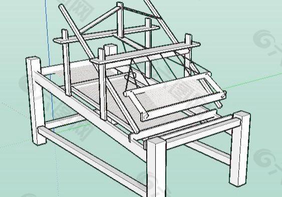 古代纺织机Sketchup模型