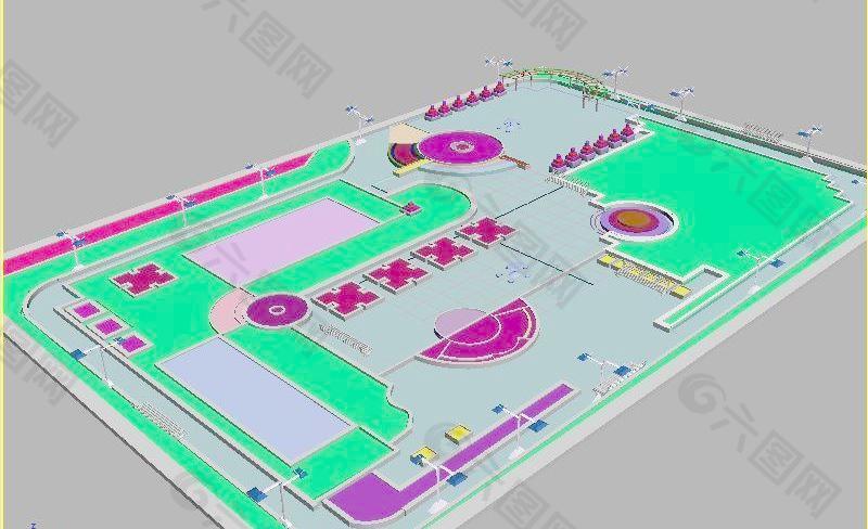 公园景观设计方案3DMAX模型