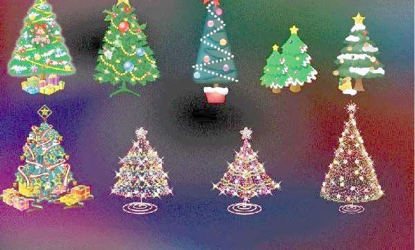 圣诞树上挂满了灯矢量素材