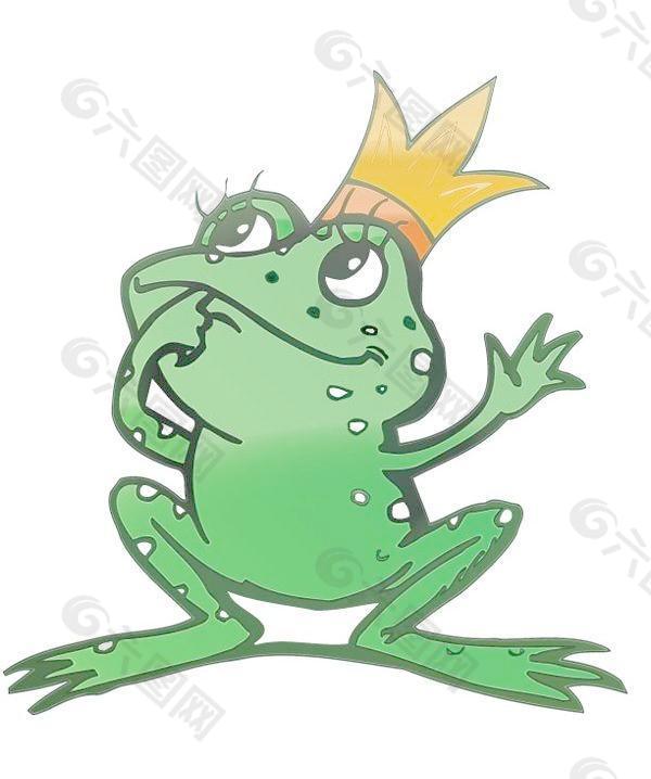 青蛙王子卡通矢量素材