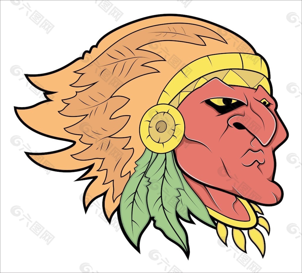 纹印第安人头像的寓意图片