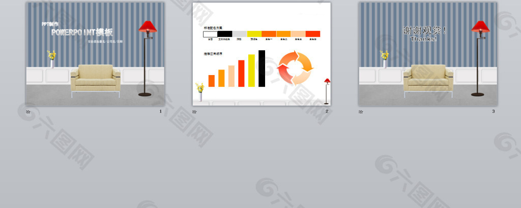 家居设计动态ppt模板