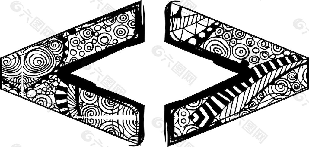 越来越少的符号与抽象画矢量图