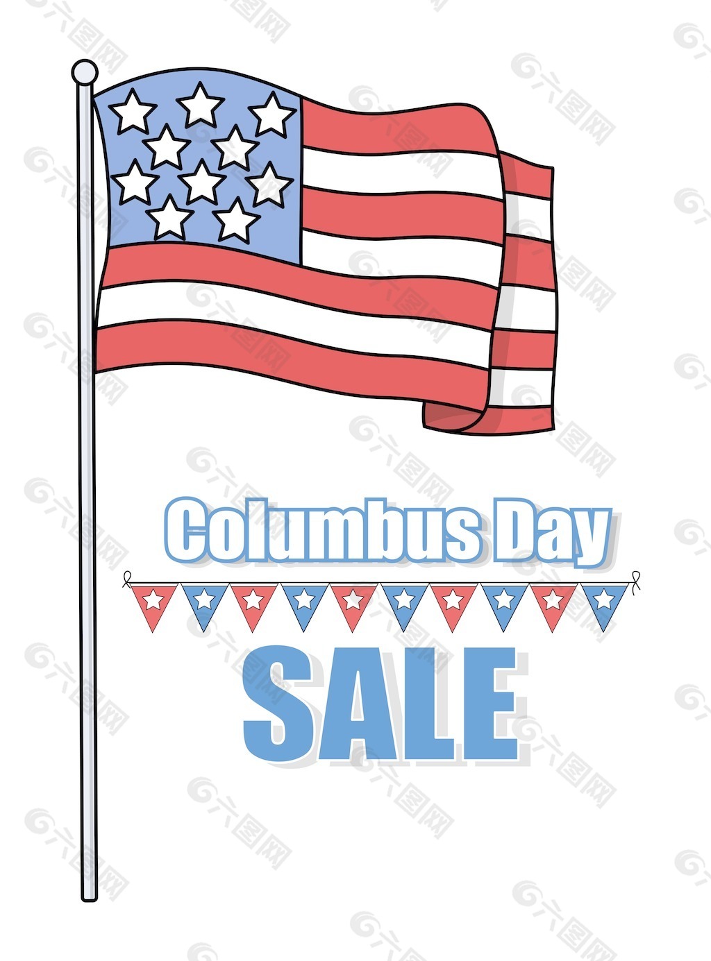 哥伦布日与卖旗旗