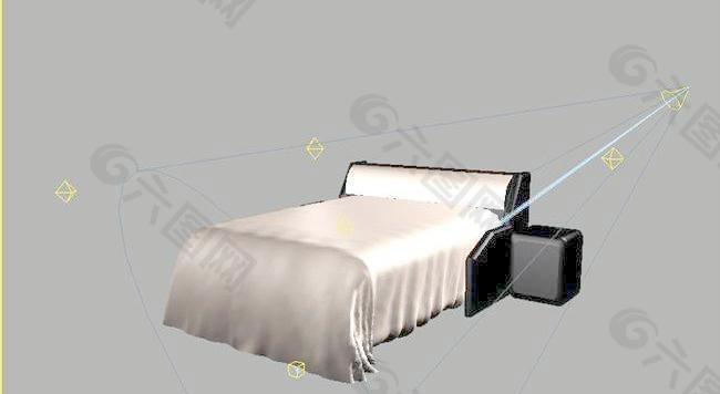 室内装饰家具床B-133D模型