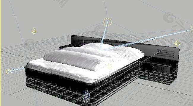 室内装饰家具床B-183D模型