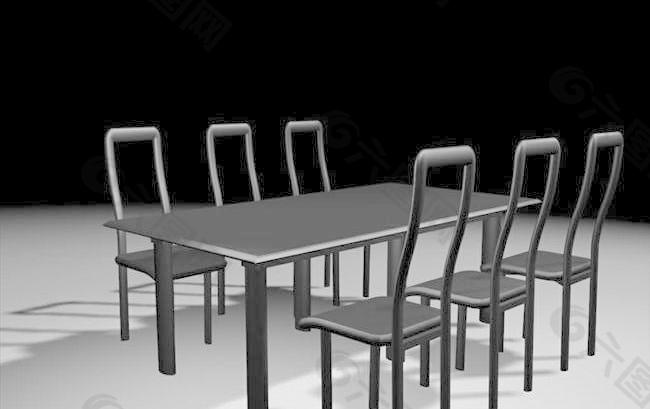 餐桌组合-32家具3D模型
