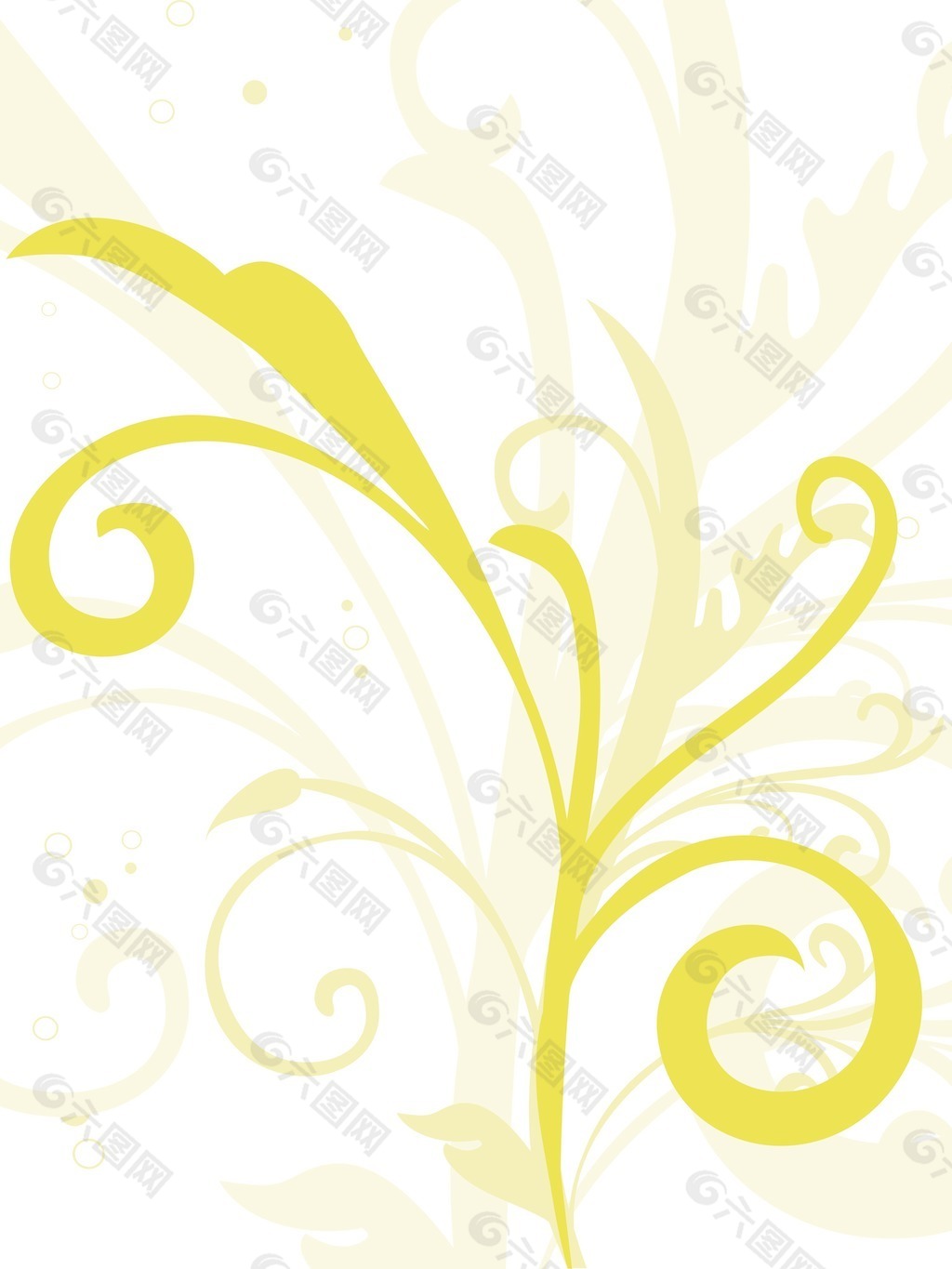 黄绿色花的插图