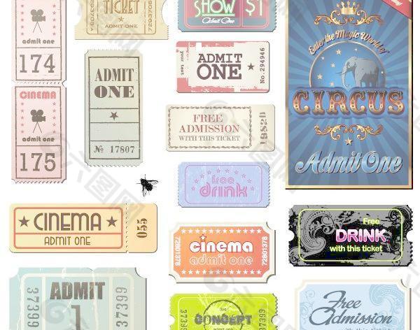 国外的复古风格的电影票载体材料的品种