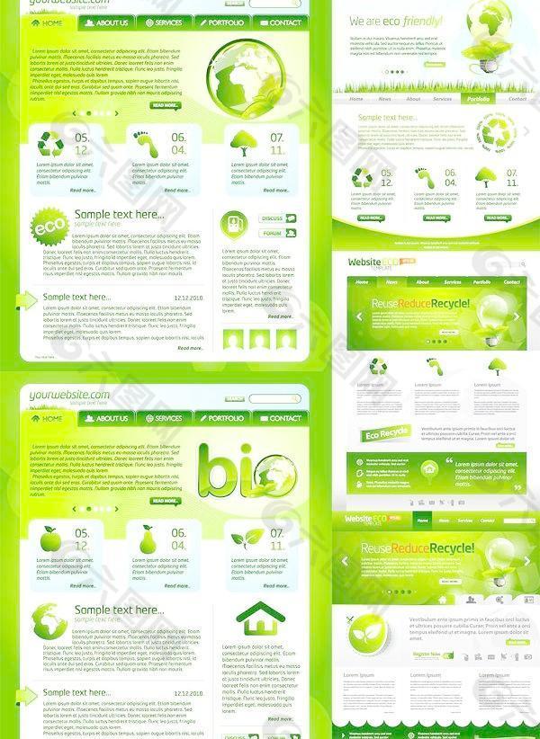 一些绿色主题的网页设计模板矢量素材
