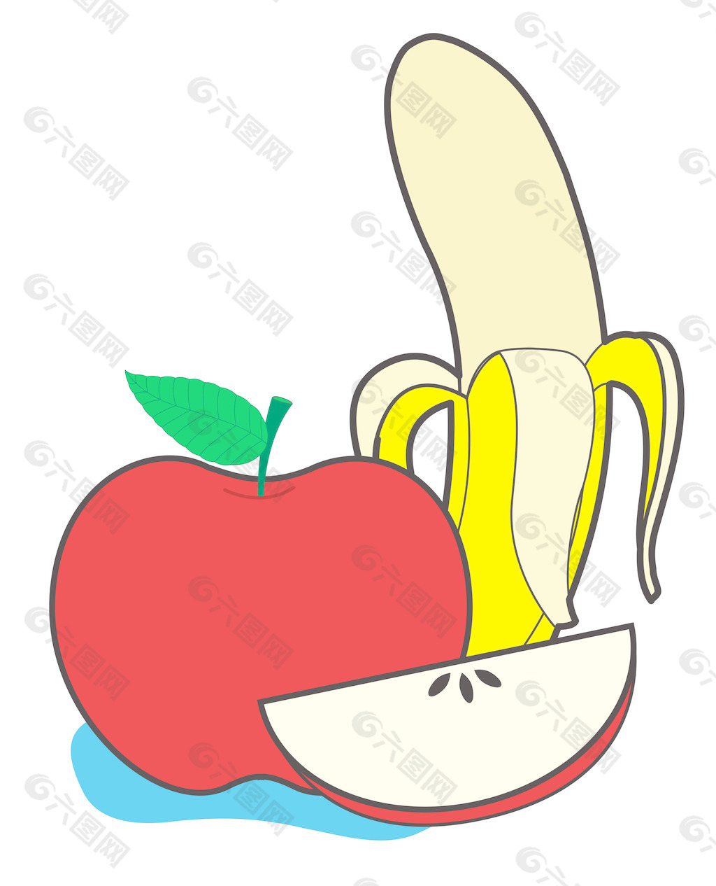 香蕉和苹果矢量