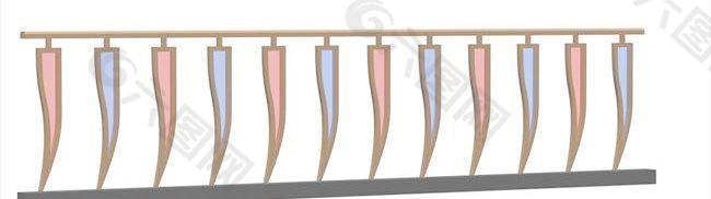 室内装饰建筑部件之栏杆303D模型
