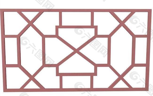 室内装饰建筑部件之窗格203D模型