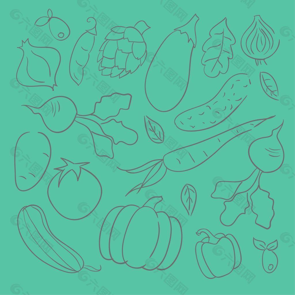 有趣的简笔画蔬菜系列之大白菜简笔画的详细步骤图 肉丁儿童网