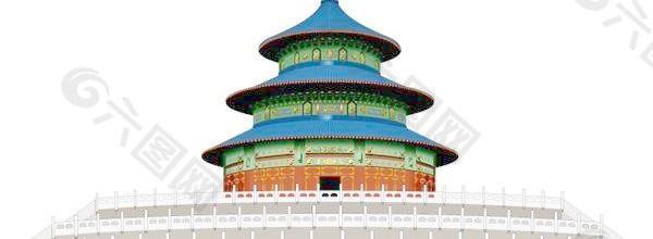 CDR格式的著名的北京天坛建筑矢量素材