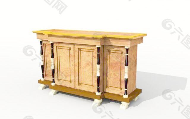 欧式家具柜子0163D模型