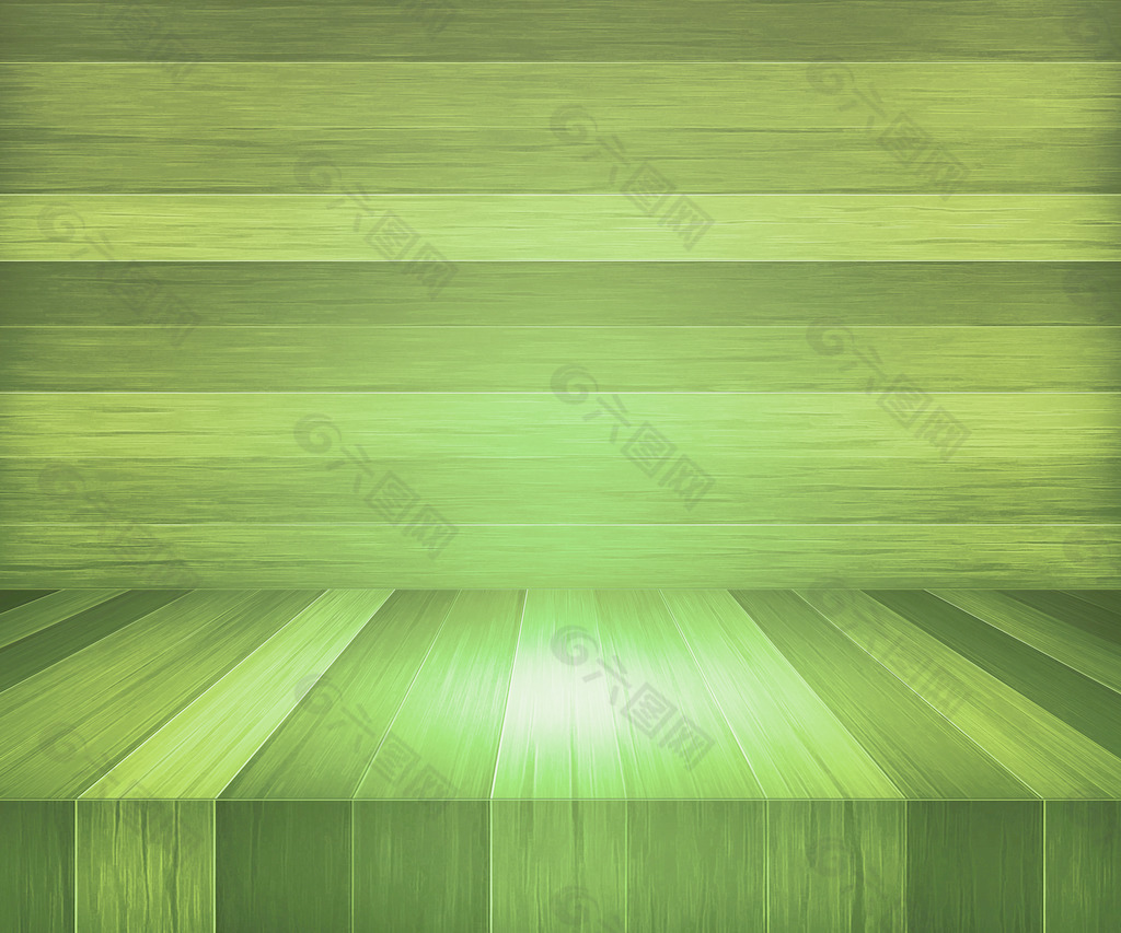 绿色木舞台背景